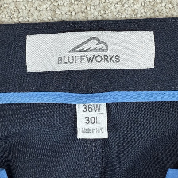 Bluffworks Men's 36x30 (Actual 37x30) Blue Straight Leg Polyester Pants - Picture 6 of 9